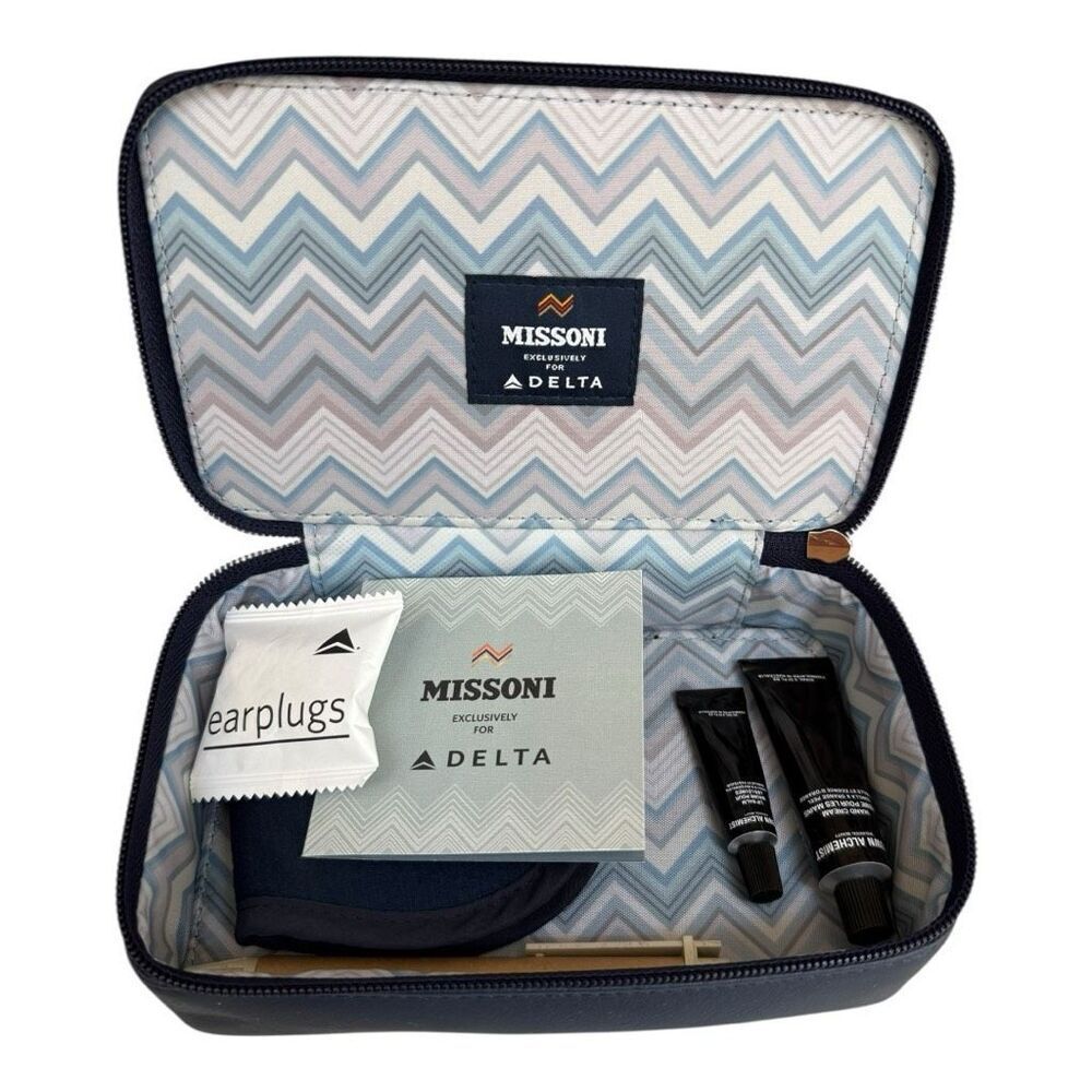 DELTA MISSONI Newest Business Delta One Class amenity kit Dark Blue
